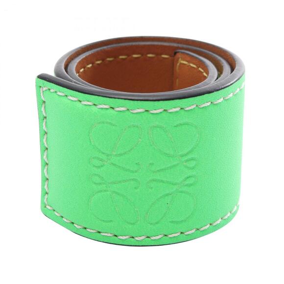 LOEWE Anagram Slap Small Bracelet Leather Women's Green 119.19.336